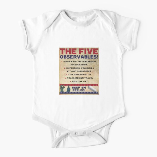Five Observables (Old Paper Variant) Short Sleeve Baby One-Piece