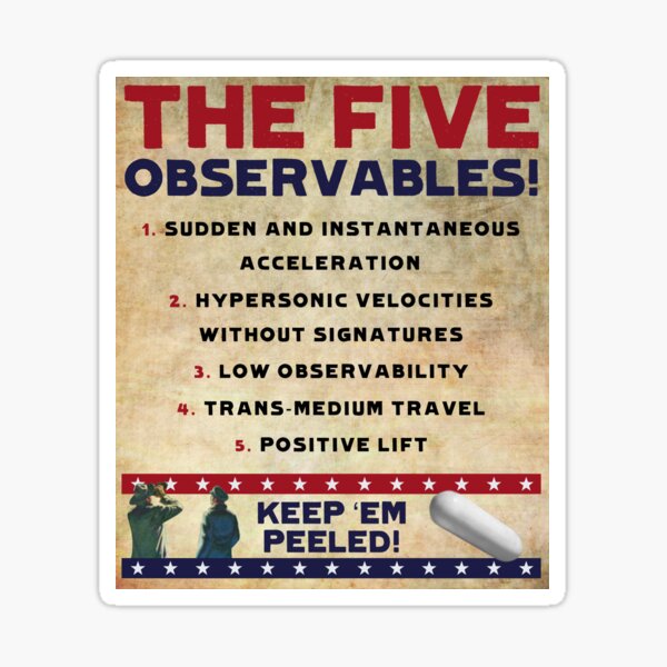 Five Observables (Old Paper Variant) Sticker