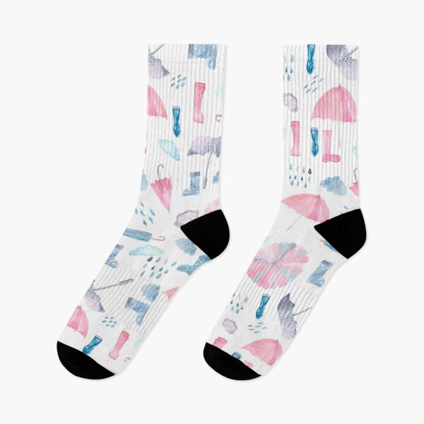 Item preview, SpringShowers | Umbrella and Galoshes | Watercolor | Pattern designed and sold by Harpley Design Studio.