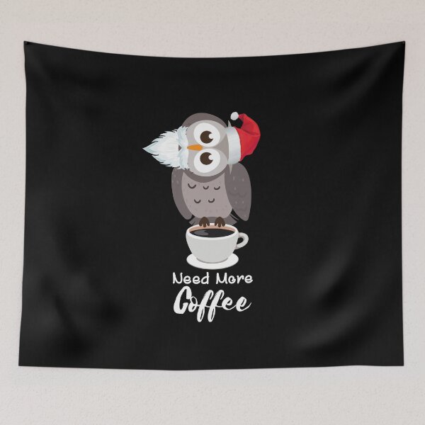 Item preview, Santa OWL holding coffee mug & needs more Design designed and sold by Lighvision.