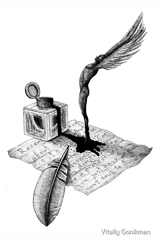 "Inspiration surreal black and white pen ink drawing" by Vitaliy ...