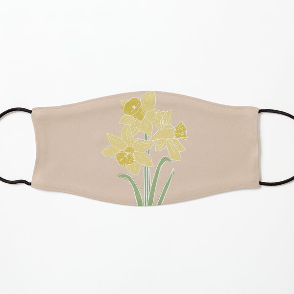 Daffodil March Birth Flower in Pink Kids Mask