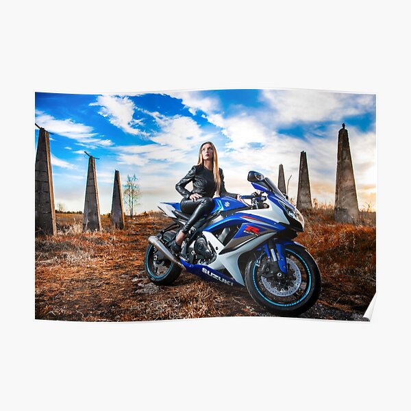 Biker Chick Posters Redbubble