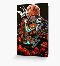 Tarjeta de felicitación Jack y Sally Pumpkin Patch