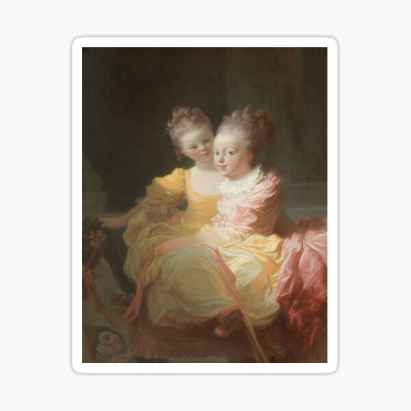 The Two Sisters, Jean Honore Fragonard, 1770 Sticker