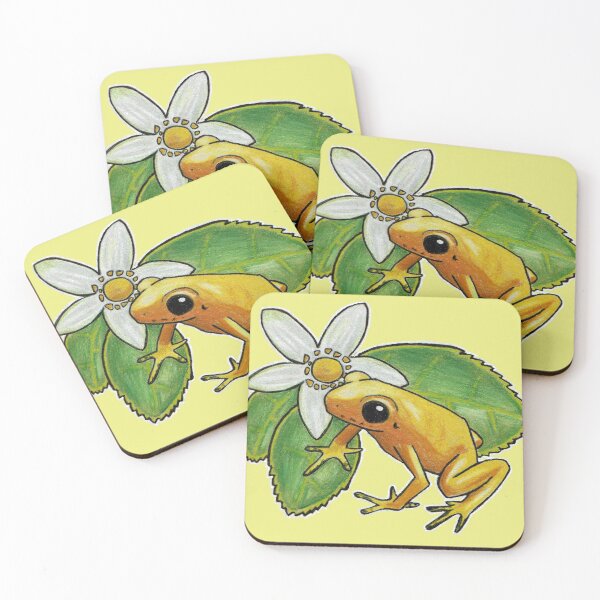 Item preview, Gold Dart Frog with Lemon Flower designed and sold by Minibeasts.