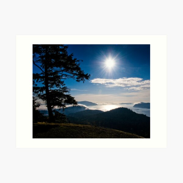 Fog Over Plumper Sound, Mayne Island Art Print