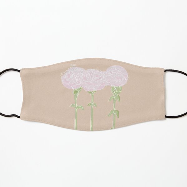 Carnation January Birth Flower in Pink Kids Mask