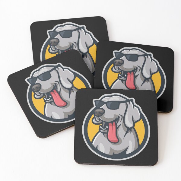 Item preview, Sunglasses Weimaraner Dog Yellow Background designed and sold by AndApArt.
