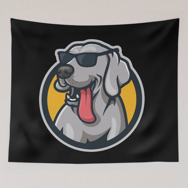Item preview, Sunglasses Weimaraner Dog Yellow Background designed and sold by AndApArt.