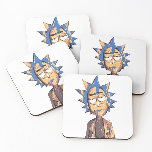 Rick And Morty - Rick 3 Coloured Coasters (Set of 4)