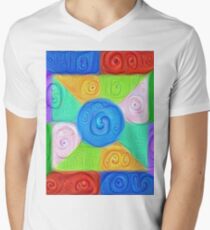 DeepDream Color Squares Visual Areas 5x5K v17 V-Neck T-Shirt