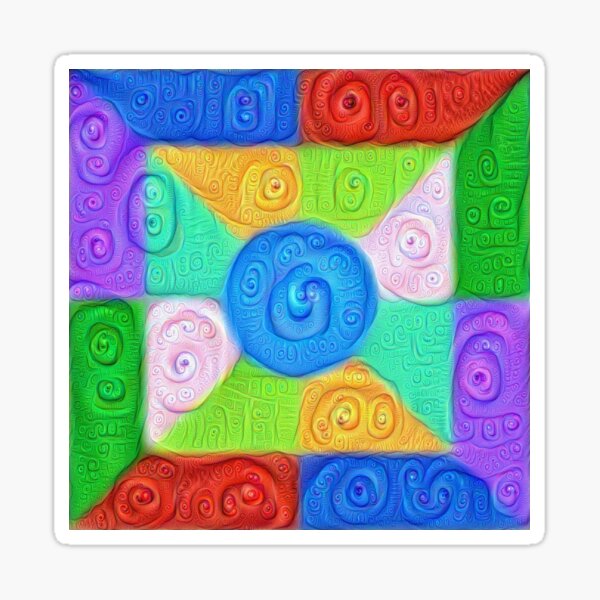 Item preview, DeepDream Color Squares Visual Areas 5x5K v17 designed and sold by blackhalt.