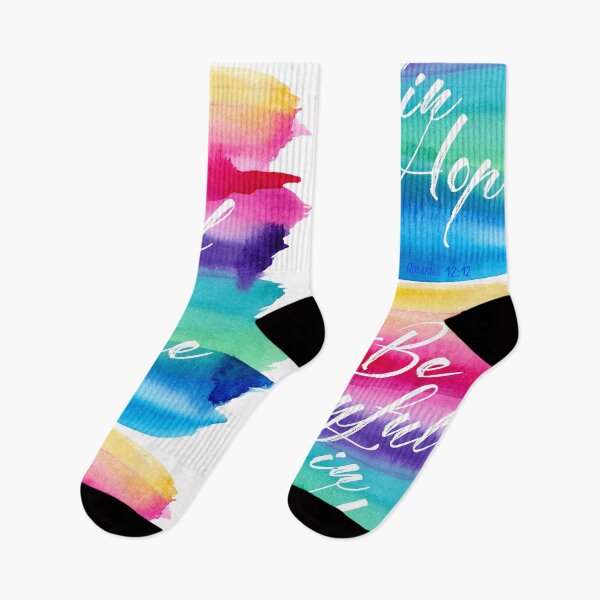 Item preview, Be joyful in hope, rainbow watercolor, scripture, Romans 12v12 designed and sold by SouthPrints.