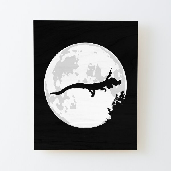 Falkor Moon Aufgezogener Druck auf Holz