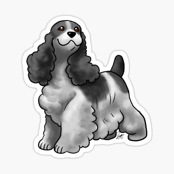 Cocker Spaniel - Black and White Sticker