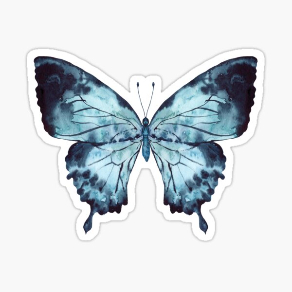 Item preview, Blue watercolor butterfly, hand painted, indigo butterfly designed and sold by SouthPrints.