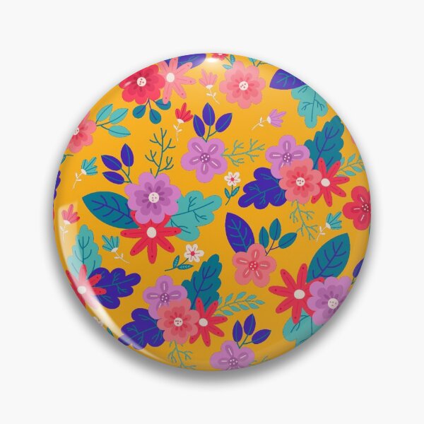 Item preview, Floral Ethnic Print Classic Design - Saffron (Yellow/ Orange, Blue, Crimson, Turquoise, Orchid) designed and sold by AudaciousGB.