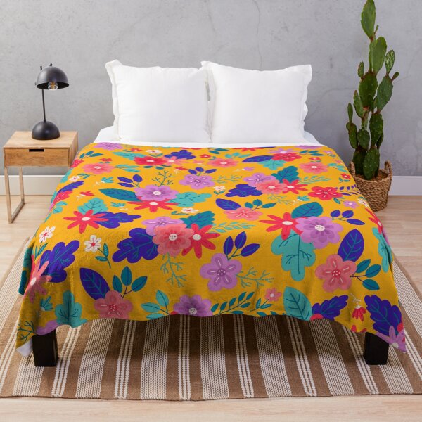 Item preview, Floral Ethnic Print Classic Design - Saffron (Yellow/ Orange, Blue, Crimson, Turquoise, Orchid) designed and sold by AudaciousGB.