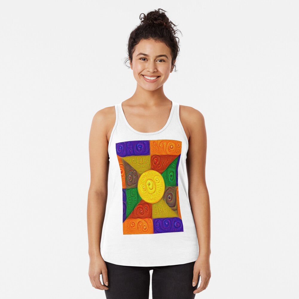 DeepDream Color Squares Visual Areas 5x5K v20 Racerback Tank Top