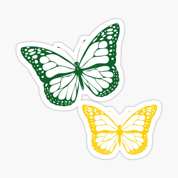 green/gold butterfly Sticker