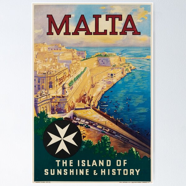 Item preview, Malta vintage travel poster designed and sold by stickart-marek.