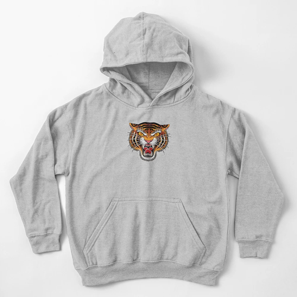 Tiger Head Tattoo Design Kids Pullover Hoodie for Sale by SevenRelics Redbubble