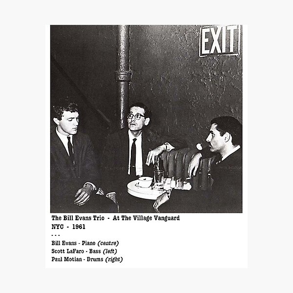Bill Evans Trio at The Village Vanguard NYC 1961 Photographic Print