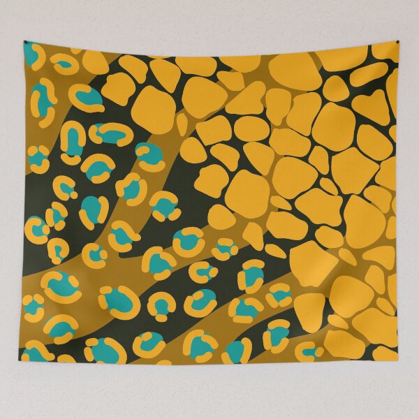 Item preview, Ethnic Aztec Afro-Inspired Abstract Design - Saffron (Multicolor - Yellow/ Orange, Cyan, Black) designed and sold by AudaciousGB.
