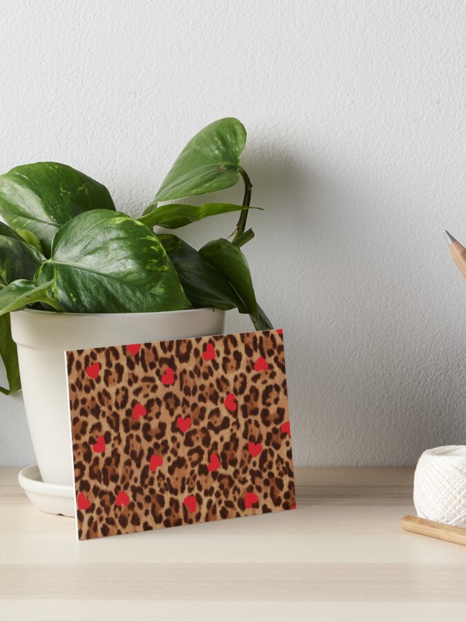 Thumbnail 1 of 2, Art Board Print, Leopard and Hearts designed and sold by Donnierogersart.