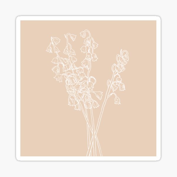 Lily of the Valley May Birth Flower in Pink Sticker