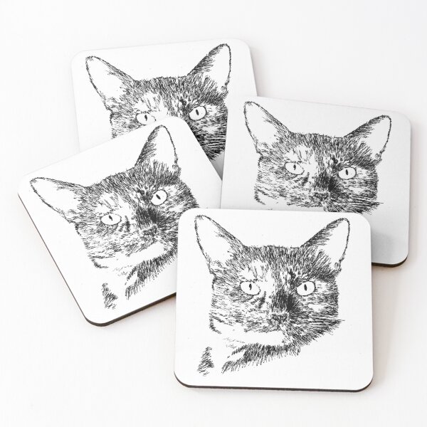 Item preview, Torti cat drawing designed and sold by Caroline Chatfield.