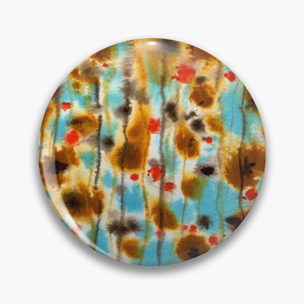 Item preview, Floating Blooms Abstract - Turquoise and Red designed and sold by Wendi Moore.