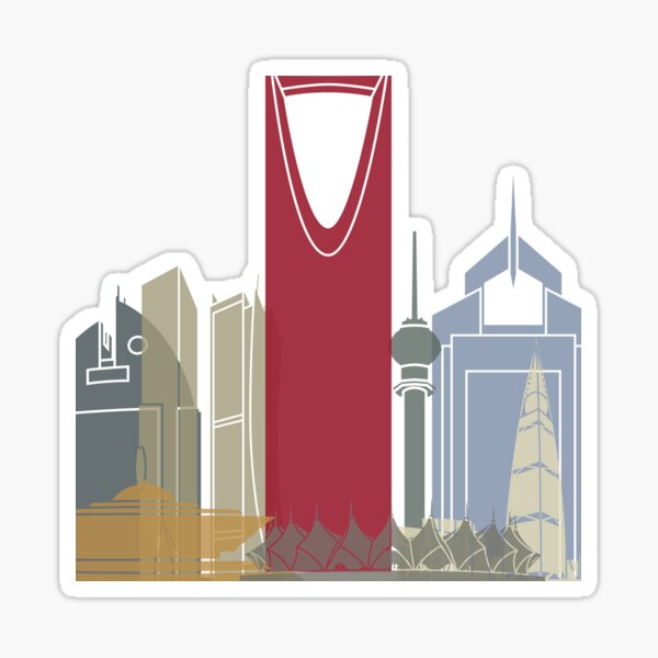 "Riyadh skyline poster" Sticker for Sale by paulrommer Redbubble