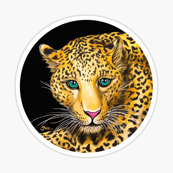 Young Leopard - Shee Endangered Retro Animals Sticker