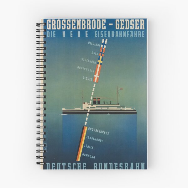Item preview, Grossenbrode - Gedser vintage travel poster designed and sold by stickart-marek.