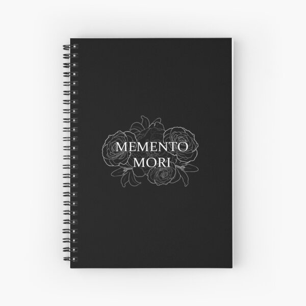 Memento Mori - White on Black Spiral Notebook
