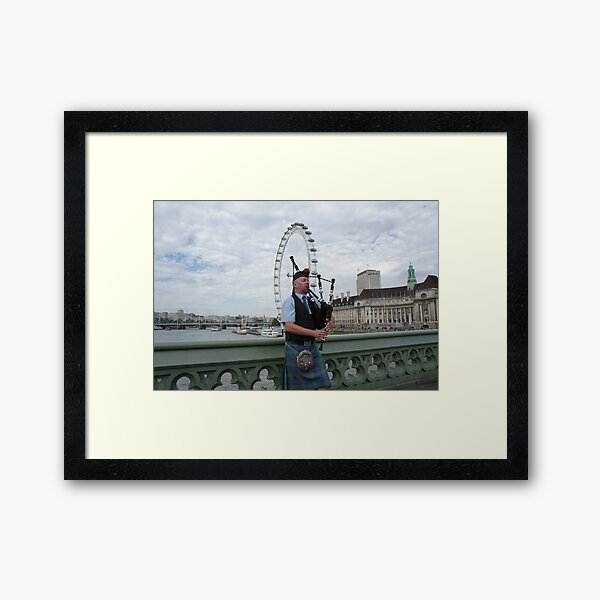 Bagpiper at London Eye Framed Art Print