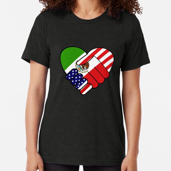 Vista previa del artículo con la obra «Bandera de México Bandera de Estados Unidos Apretón de manos», diseñado y vendido por hispanicworld.