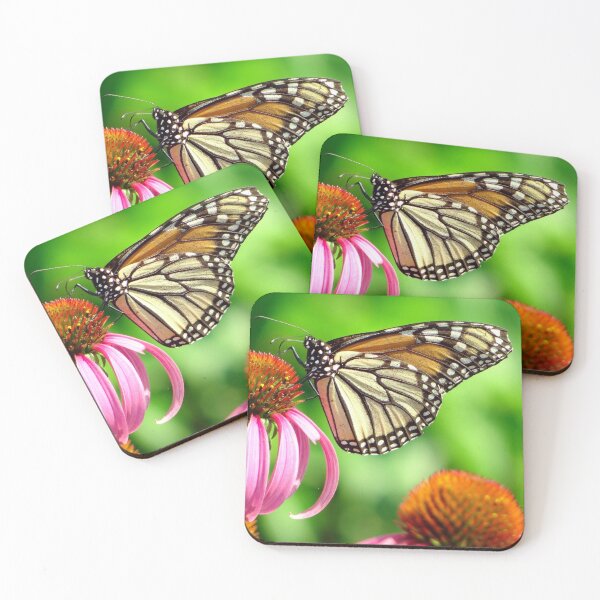 Item preview, splendid orange and white spotted butterfly on purple flower designed and sold by BBrightman.