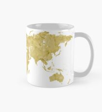 Weltkarte Goldfarbe Tasse (Standard)