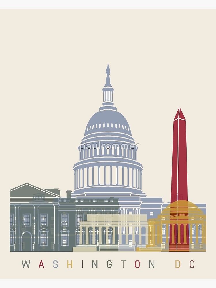 "Washington DC skyline poster" Poster for Sale by paulrommer Redbubble