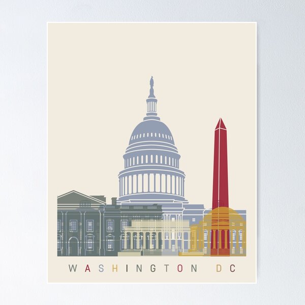 Vista previa del artículo con la obra «Cartel del horizonte de Washington DC», diseñado y vendido por paulrommer.