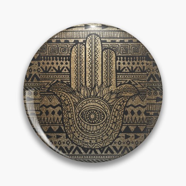Item preview, Native Pattern Golden Hamsa Hand designed and sold by maryedenoa.