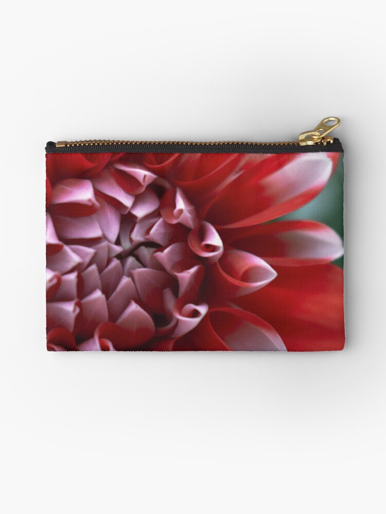 Thumbnail 1 of 4, Zipper Pouch, Red and White Petals designed and sold by DonnaMariePhoto.