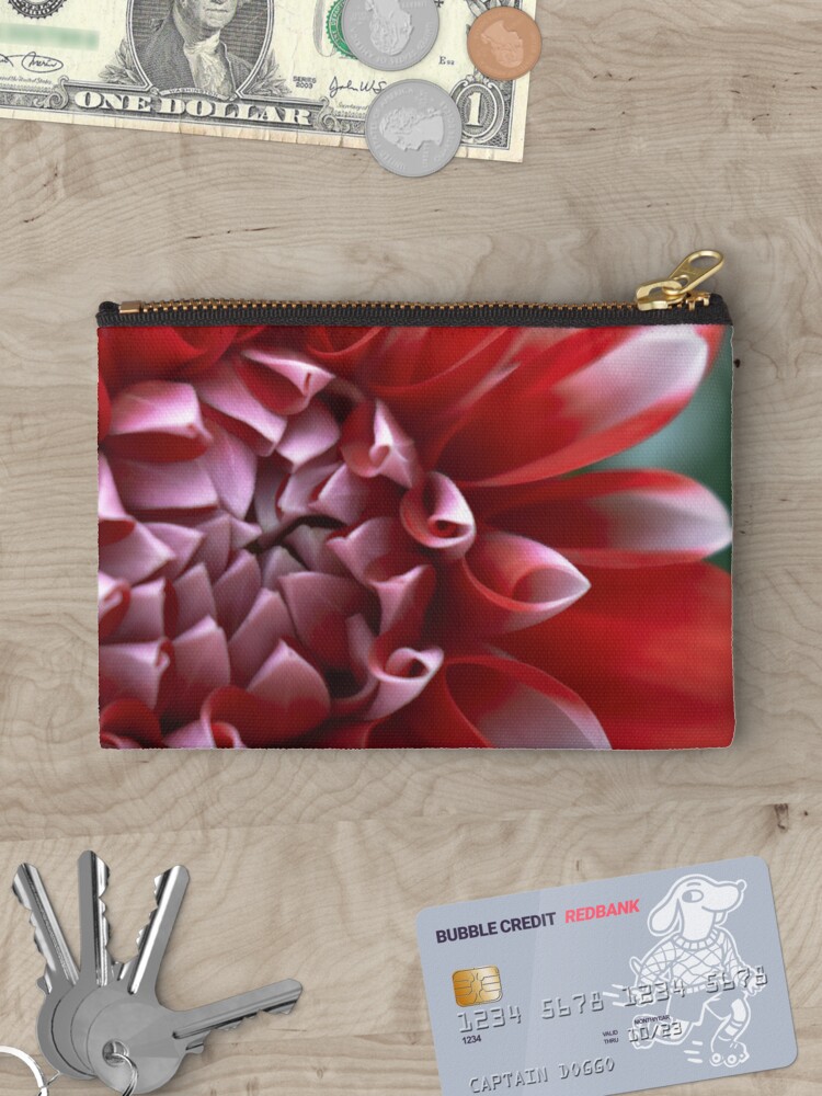 Thumbnail 3 of 4, Zipper Pouch, Red and White Petals designed and sold by DonnaMariePhoto.