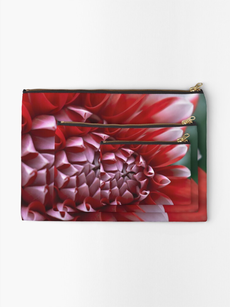 Thumbnail 2 of 4, Zipper Pouch, Red and White Petals designed and sold by DonnaMariePhoto.