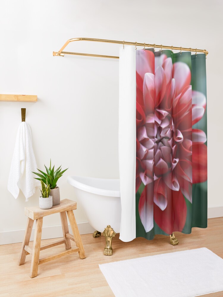 Thumbnail 3 of 5, Shower Curtain, Red and White Petals designed and sold by DonnaMariePhoto.