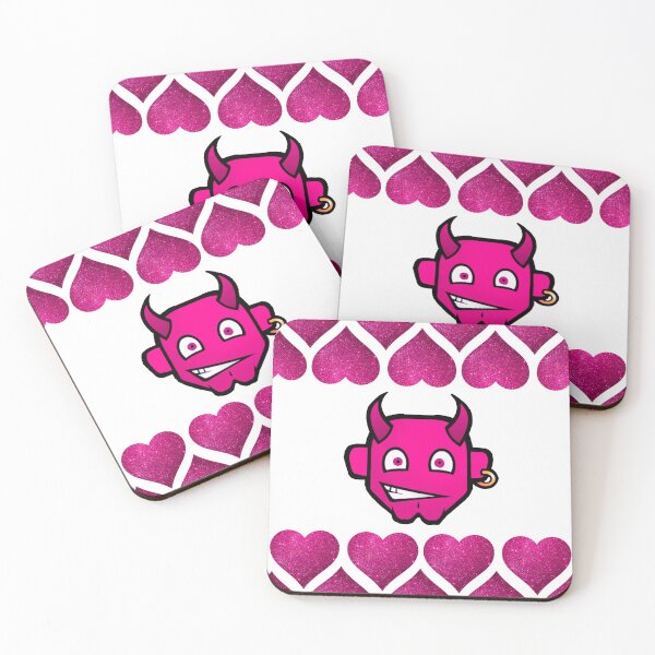 Item preview, Cool Pink Devil with hearts designed and sold by Rustic Valley Studio.