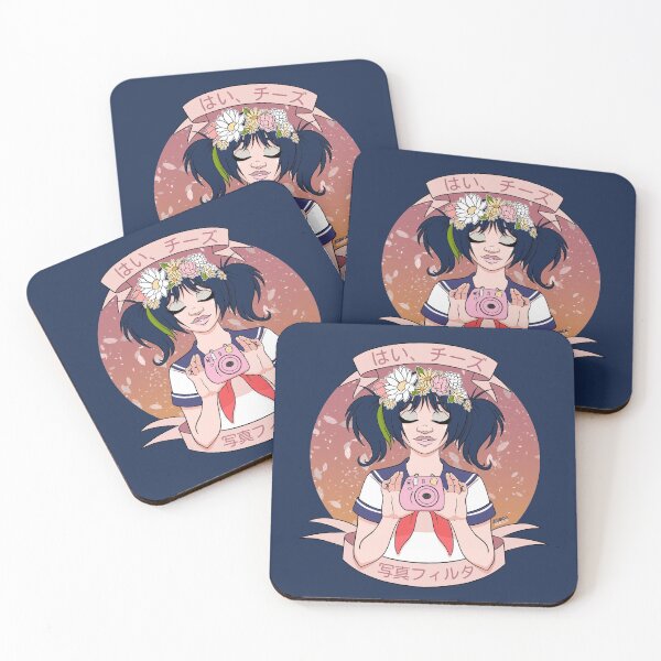 Item preview, “Say Cheese, Photo Filter” Japanese Blue Pink Schoolgirl Instant Camera Selfie designed and sold by JessicaAmber.